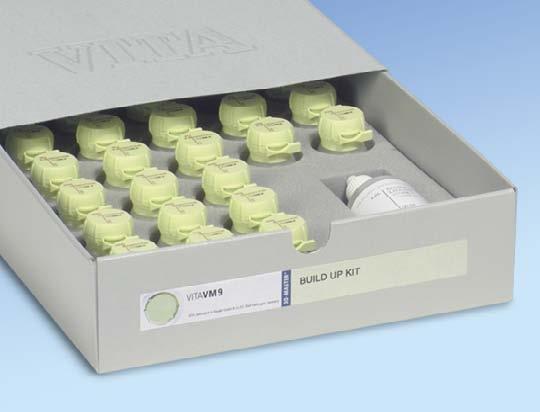 MATERIÁLY PRO FAZETOVÁNÍ A INLEJE BEZKOVOVÁ KERAMIKA VITA VM 9 Vita VM 9 je speciální keramika jemné struktury vyvinutá pro fazetování celokeramických prací pro nosné struktury ze ZrO 2