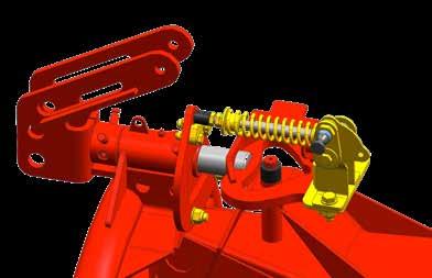 Vertikální otáčecí bod spolehlivě zabraňuje podběhu stroje při práci na svahu.