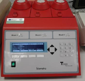 Obr. 6. Termocykler, který je pro PCR nezbytný (Foto: Aleš Pospíchal). Při denaturaci se DNA v průběhu 20-30 vteřin zahřívá na teplotu 94-98 C.