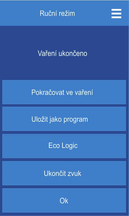 C1 C2 C3 C4 C5 C6 C7 Volba Předehřev/Zchlazení Parametry kroku Vložit další krok programu Krok zpět Tipy kuchaře Vložit/smazat krok programu Spustit vaření D1 D2 D3 D4 D5 D1 D2 D3 D4 D5 D6 Informace