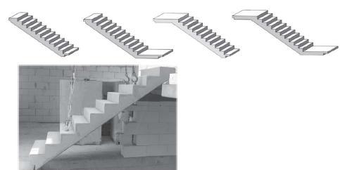Desková schodiště prefabrikovaná Varianty prefabrikovaných železobetonových