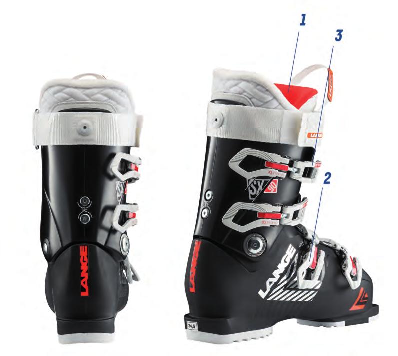 SX W all-mountain řada pro ženy all-mountain ŘADA SX W 1. SHIN CONTROL Technologie Shin Control spočívá ve využití asymetrického jazyka navrženého speciálně pro ženy.