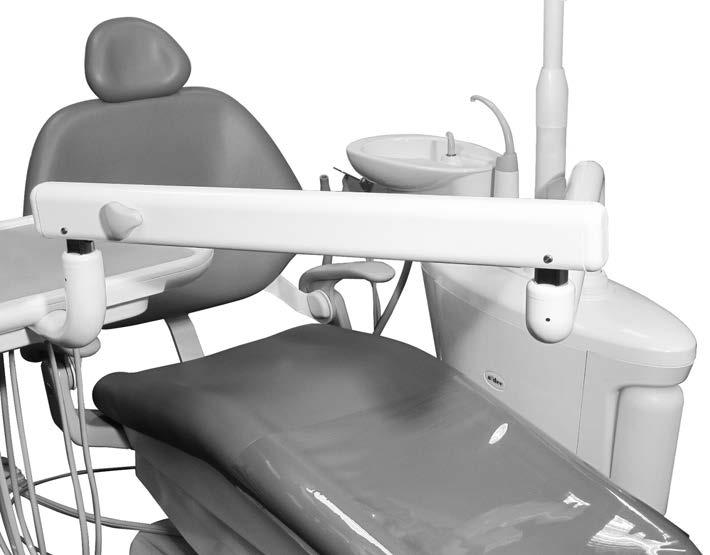 Seřízení napětí při polohování flexibilního ramena stomatologického unitu Chcete-li napětí zvýšit, otáčejte
