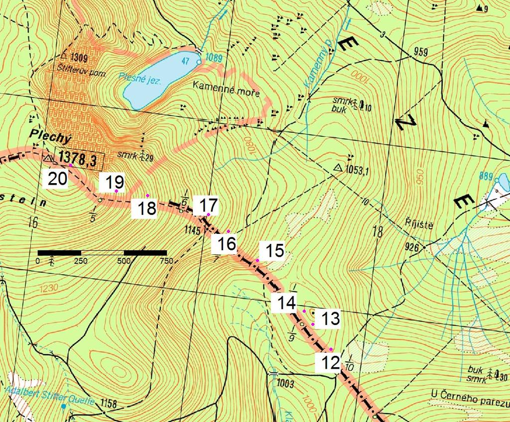 Pro výzkum výškového gradientu horských lesních ekosystémů na Šumavě byl jako vhodný vybrán východní svah Plechého (1378 m.n.m.).