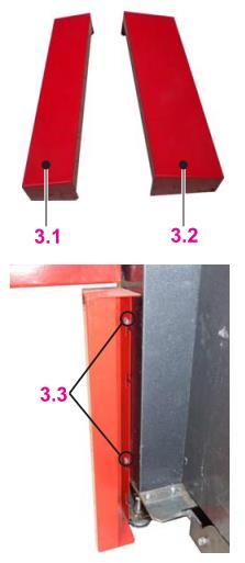 7 dveřního krytu - dveří pláště Dveřní kryty u 60 litrového popelníku: dveřní kryty (3.1 a 3.