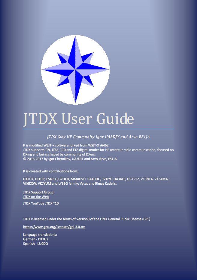 Uživatelská příručka k JTDX