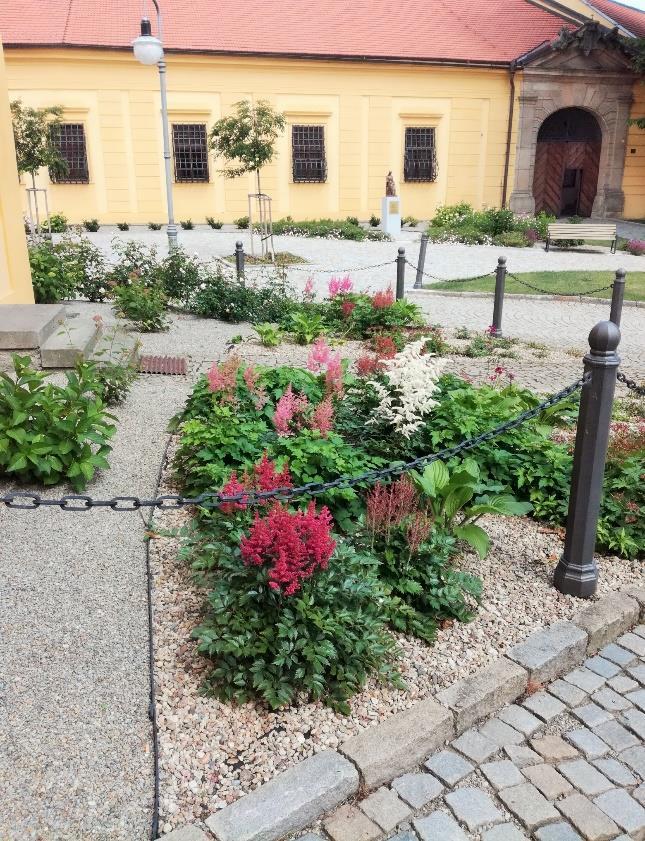 revitalizace spočívající v celkové přeměně nádvoří v odpočinkovou zónu.