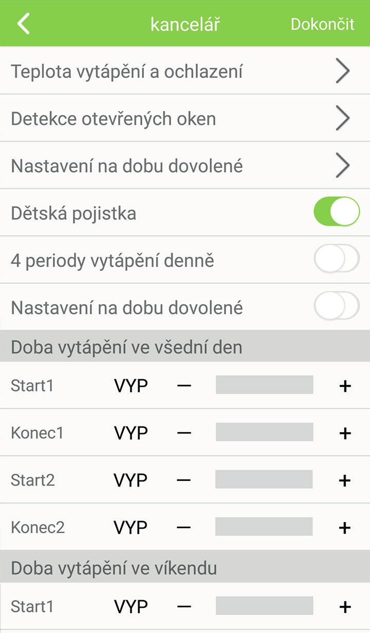 Uložení nastavení Zabezpečte nastavení pro příslušnou místnost, jestliže jste ji přizpůsobili svým osobním