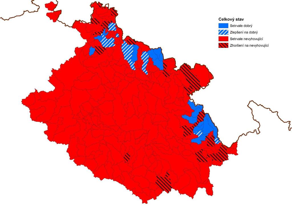 Hodnocení stavu vodních útvarů Hodnocení celkového stavu vodních útvarů