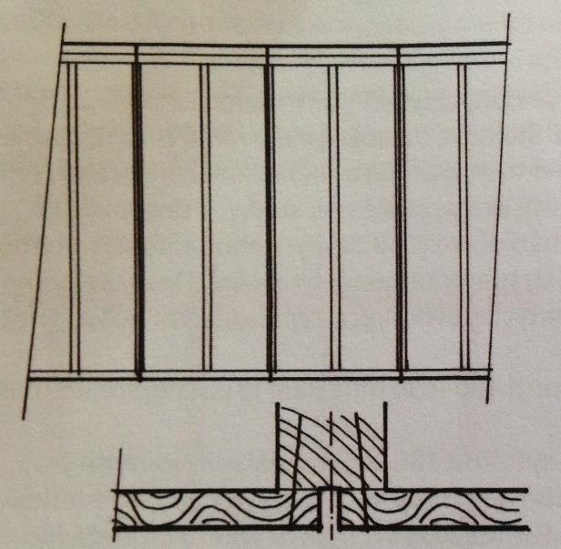 Obrázek 5 Svislé kladení desek bez pera a drážky; Vodorovné kladení desek s perem a drážkou (1) 3.