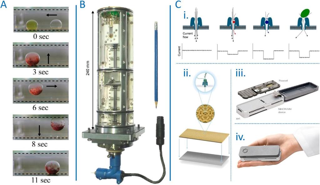 Miniaturizace laboratorních přístrojů a metod Nanopory Nanopory jsou zabudovány do polymerové