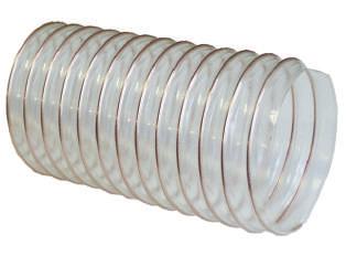 Hdice pro odsávání mírnì brzivních mteriálù FLEXIDUX PUN-1 - C ž +0 C Výztuh: Ocelová spirál; nerezová spirál - n poptávku Polyester - Polyuretn (PU) - trnsprentní Vlstnosti: Výborná flexibilit