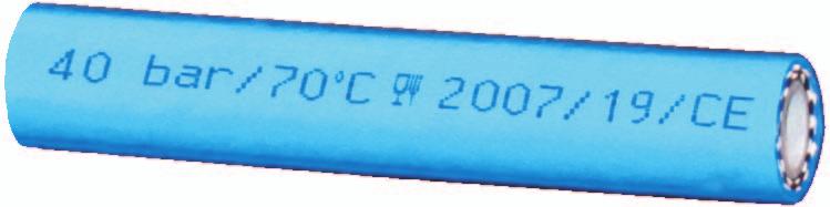DRINKTEC THERMOCLEAN Kód Hadice pro nepøetržité omývání horkou vodou - C až + C (krátkodobì + C) : * (poruchový tlak odpovídá bar pøi C) Normy: /0; 0//CE; (EU) N / Textilní polyesterový proplet