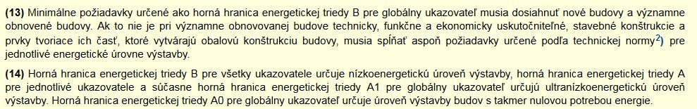 Současný stav shrnutí požadavků posouzení energetické