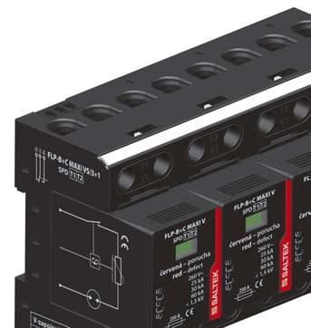 Svodiče bleskových proudů FLP-B+C MAXI V/3+1 FLP-B+C MAXI VS/3+1 SPD typ 1 a typ 2 kombinovaný svodič typ 1 a 2 vyjímatelný modul, optická signalizace poruchy Kombinace trojpólového velmi výkonného