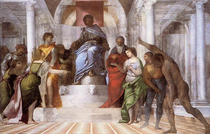 novorozeněte), Tizian Vecellio, 1511, freska, 340 x 335 cm, Padova, Scuola del
