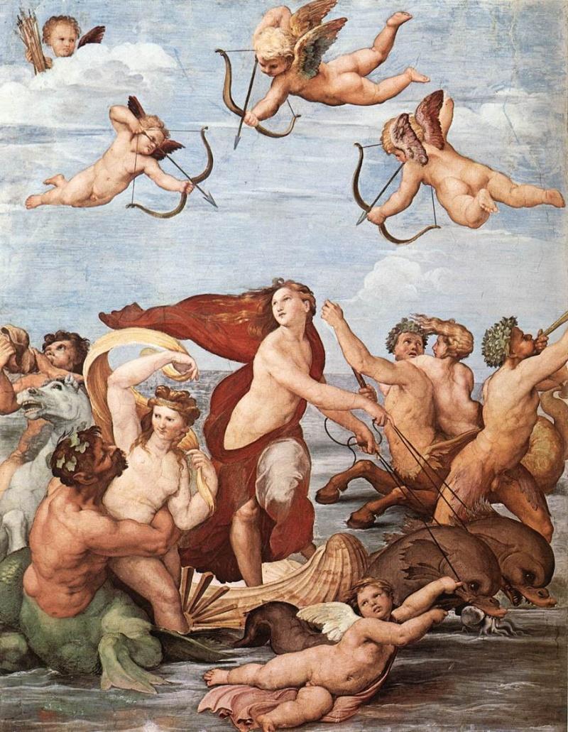 22. Triumf Galateie, Raffael Sanzio, asi 1513, freska,