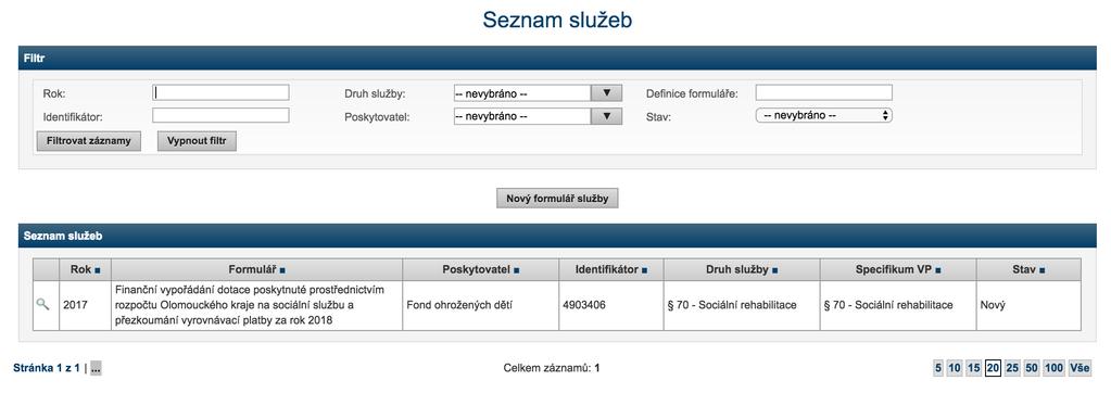 Seznam frmulářů služeb Návd k vyplňvání frmulářů - vyúčtvání v P přihlášení d aplikace je třeba zvlit nabídku Finanční vypřádávání a VP a pté pdnabídku Seznam frmulářů.