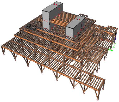dřevěné prvky a spřažení je navrženo konstrukčně. Osová vzdálenost stropnic je maximálně 800 mm.