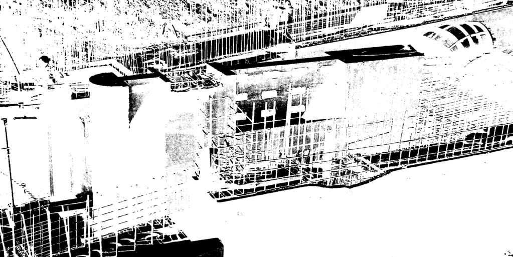 STAVEBNÍ KONSTRUKCE STRUCTURES ženy na elastomerová ložiska všesměrná na horních koncích a pevná na koncích dolních. Nosná konstrukce je kolmá, v 1. poli rozšířená kvůli výhybně.