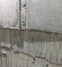 1a) Finished monolithic balcony railing and railing to be formworked, b) monolithic railing where the formwork has