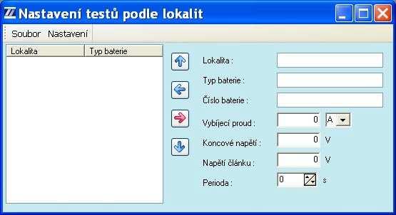 Automatický tester baterií CT CANTEST 48V/100A Strana č. 25 21. Nastavení testů podle lokalit Následující funkce slouží ke zjednodušení práce s testerem na lokalitách.