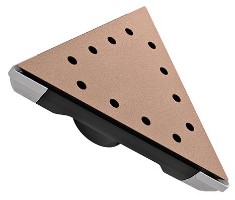 9 Trojúhelníková brusná hlava Optimálně vhodné pro opracování rohů a koutů se zdvihem 4 mm. Díky orbitálnímu pohybu unašeče se brusivo dostává až do koutů.