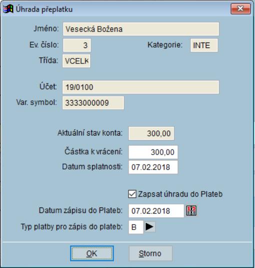 jednotlivě vybraným klientům přímo z Obsluhy klienta. servisním technikem.