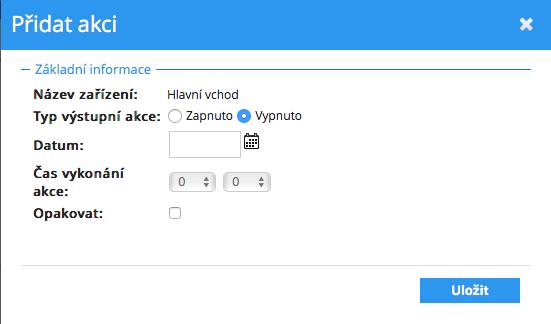 4.1.1. Automatické akce (trvalé otevření el. zámku) RFID Čtečka KU68 umožňuje nastavení automatických akcí, které se nejčastěji využívají pro nastavení trvalého otevření dveří.