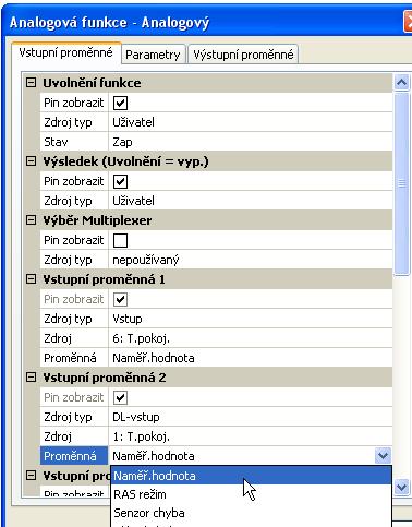 Funkční datové objekty / Přístroje s technologií X2 Po spojení vstupu, výstupu, vstupu datového vedení nebo vstupu CAN s funkcí můžete nastavit ve vstupních proměnných dané funkce, která informace