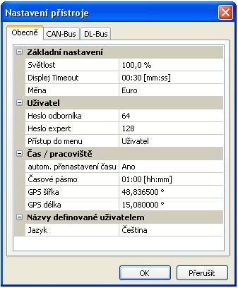 určité parametry předem, přednastavení pro regulaci, nastavení