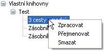Kreslící funkce Vlastní knihovny Je možné navíc vytvořit vlastní knihovny s prvky, které si sami nastavíte. V uvedeném příkladu byla založena vlastní knihovna Test a 3 vlastní prvky.