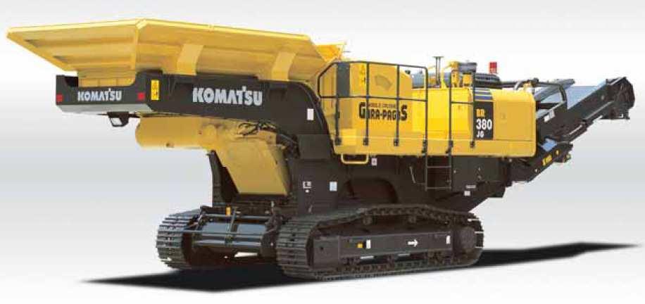 5.5. KOMATSU BR380JG-1 Parametry převzaty z www.komatsu.cz. ZÁKLADNÍ PARAMETRY: VSTUP: max. kus 1065x550 mm VÝSTUP: výrobce neuvádí OBJEMOVÝ VÝKON: 50-240 t.h -1 HMOTNOST: 34 t Obr.