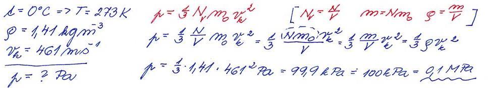 [9,1 kj] 5 Hustota molekul plynu uzavřeného v nádobě o objemu 10 l je 10 5 m 3.