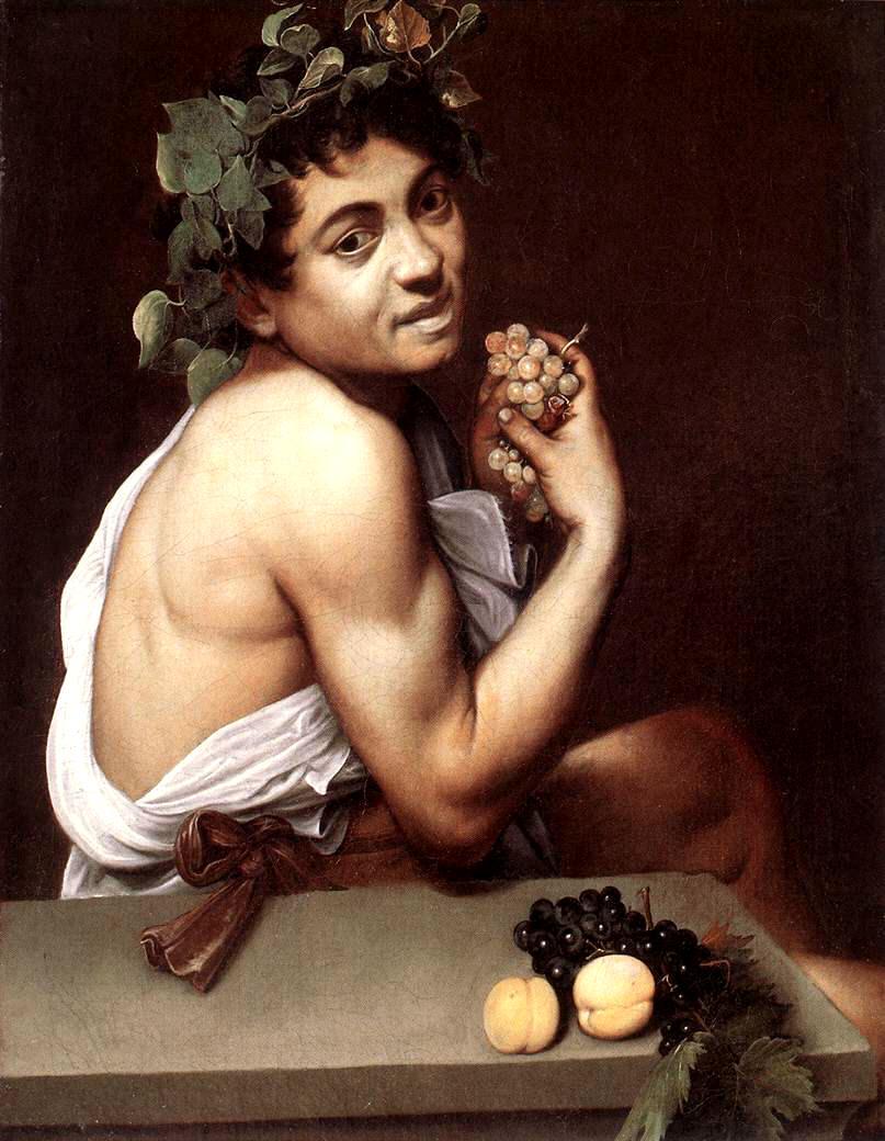 Caravaggio, asi 1593, Nemocný Bakchus, olej