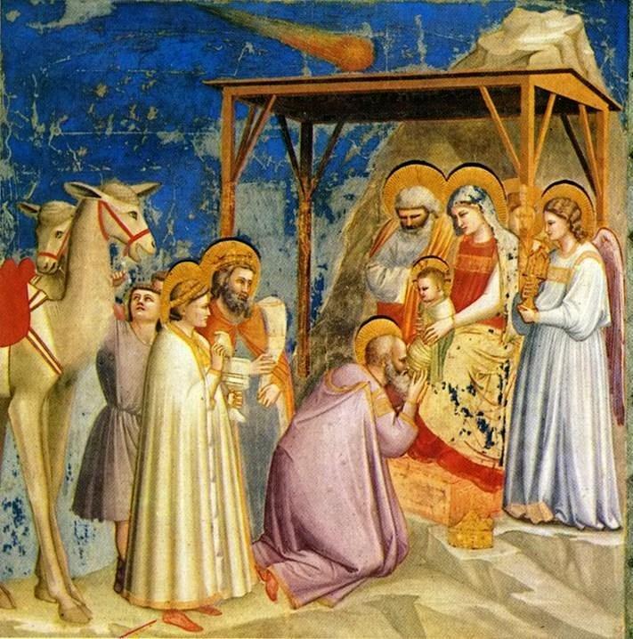 Giotto di Bondone: Klanění tří králů.