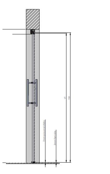 stavebního otvoru Sso šířka stavebního otvoru Sp průchozí šířka p1 přesah dveří přes fixní sklo při zavření dveří p2 přesah dveří přes
