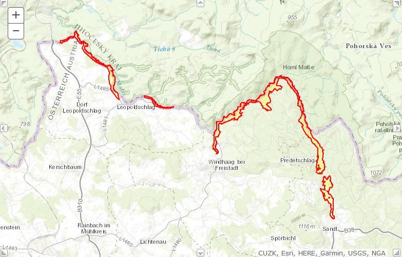 Obr. č. 4: Mapa EVL AT3115000 Maltsch (převzato z http://natura2000.eea.europa.eu). 4.6.1. Charakteristika EVL AT3115000 Maltsch (Zdroj: http://www.doris.