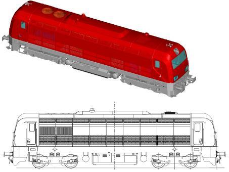 Tabulka 11 - Parametry lokomotivy TRAXX DE ME Parametr Hodnota Uspořádání pojezdu B 0 B 0 Hmotnost 82 t Zatížení na nápravu 20,5 t Délka přes nárazníky 18,9 m Šířka 2,977 m Maximální rychlost 160