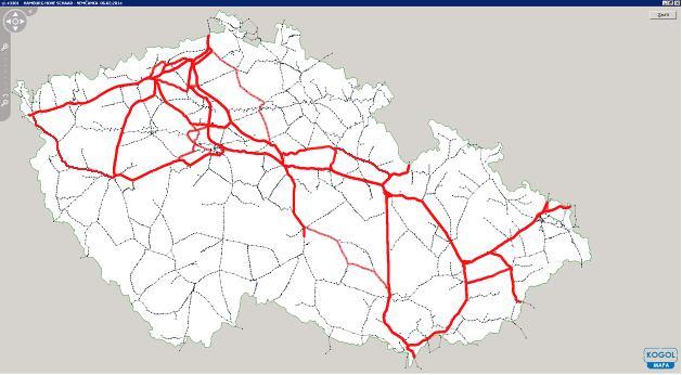 Obrázek 66 - Mapa přeprav v roce 2014 2.1.2 Vozidlový park Společnost Unipetrol Doprava disponovala v roce 2014 celkovým počtem 29 traťových lokomotiv.