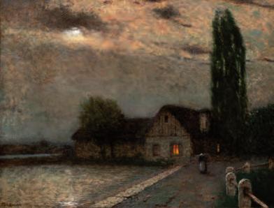 GALERIE KODL 81. AUKČNÍ DEN SAMOSTATNÁ AUKCE 42 Jakub Schikaneder (1855 1924) V měsíčním svitu olej na plátně, 1910 1915, sign.