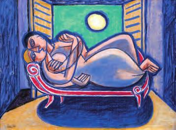 GALERIE KODL 81. AUKČNÍ DEN 70 Karel Černý (1910 1960) Milenci pastel na papíře, 1947, sign. LD, 50 63 cm, rám, zaskl.