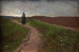 GALERIE KODL 81. AUKČNÍ DEN 79 Jakub Schikaneder (1855 1924) Osamělá cesta olej na lepence, 80. 90. léta 19. století, nesign.