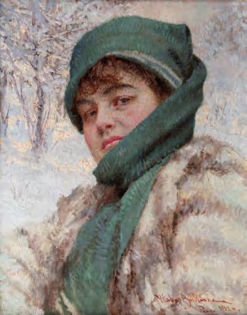 2. 12. 2018 PRAHA, ŽOFÍN 118 Vlaho Bukovac (1855 1922) Portrét dámy olej na plátně, 1920, sign.