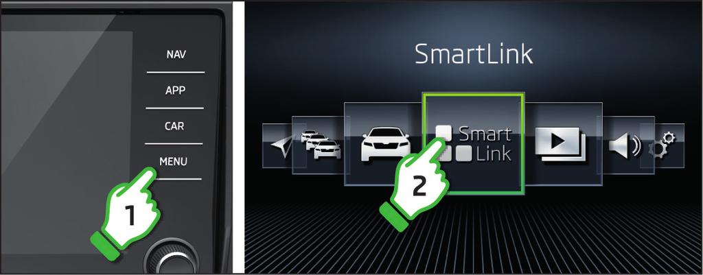 Konektivita SmartLink+ Funkce SmartLink+ umožňuje na displeji přístroje zobrazovat a obsluhovat certifikované aplikace externího zařízení připojeného pomocí USB.