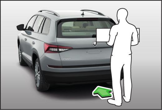 Správné a bezpečné sezení Bezdotykové ovládání víka zavazadlového prostoru Správná poloha sezení řidiče Otevření/zavření Kývněte plynule nohou pod