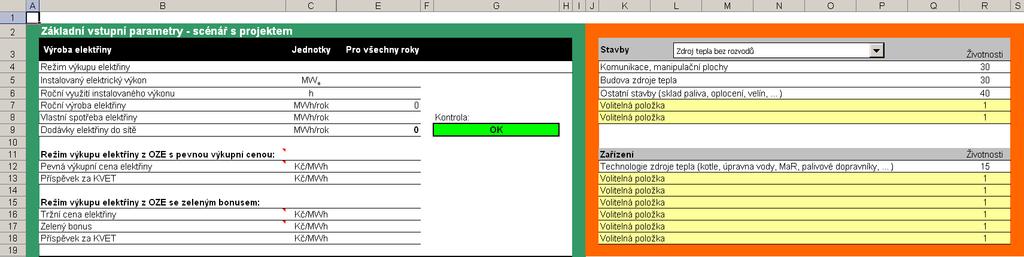 4.4. List Scénář s projektem Postup při vyplňování tohoto listu je u všech položek totožný s postupem, uvedeným pro list Scénář bez projektu. Tento postup je popsán viz kapitola 4.2.