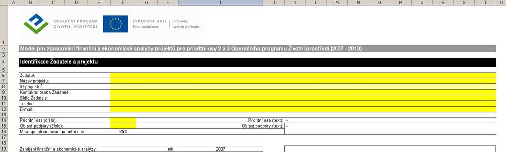 Obrázek 40: List Info Veřejná podpora. Vyplnění ostatních položek je identické jak u Individuálních tak Velkých projektů. 6.4. List Scénář s projektem { XE "Veřejné podpory" } V případě, že projekt bude předložen v rámci XV.