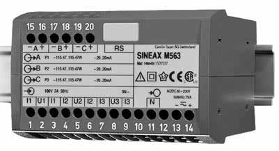 pro měření elektrických veličin v silnoproudé síti Použití SINEAX M561 / M562 / M563 (obr. 1) je programovatelný převodník s rozhraním RS 232 C.