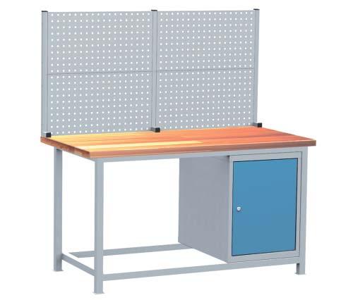 Dílna a průmysl dílenský nábytek Stůl DPJ_102 výška 850 mm šířka 1500 mm hloubka 750 mm plošná nosnost 1000 kg nosnost zásuvky 80 kg nosnost police 60 kg 1x pracovní deska buková spárovka 40 mm 1x